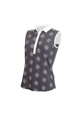 Picture of Green Lamb zns Ladies Eden Sleeveless Back Panel Polo Shirt - Navy Spot