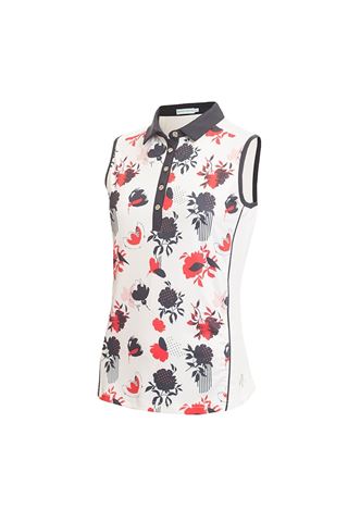 Picture of Green Lamb zns Ladies Edie Sleeveless Panel Print Polo Shirt - Floral