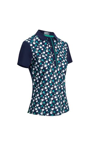 Picture of Callaway zns  Mini 3 Floral Print Polo Shirt - Peacoat