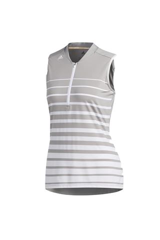 Picture of adidas zns  Womens Engineered Sleeveless Polo Shirt - White / Mid Soft Grey