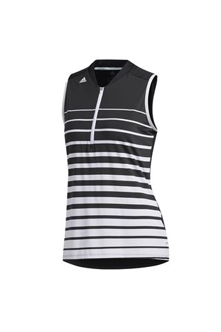 Picture of adidas zns Womens Engineered Sleeveless Polo Shirt - Black / White