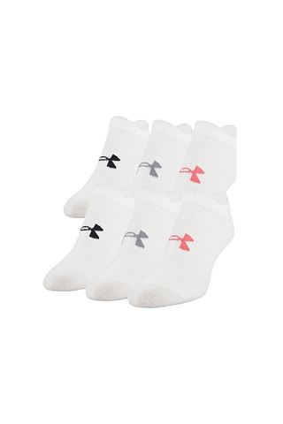 Picture of Under Armour zns Womens UA Essential No Show Socks - 6 Pack - White 100
