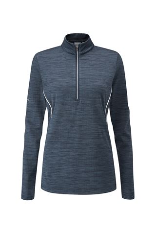 Picture of Ping zns Skye Half Zip Golf Top / Sweater - Oxford Blue Marl / White