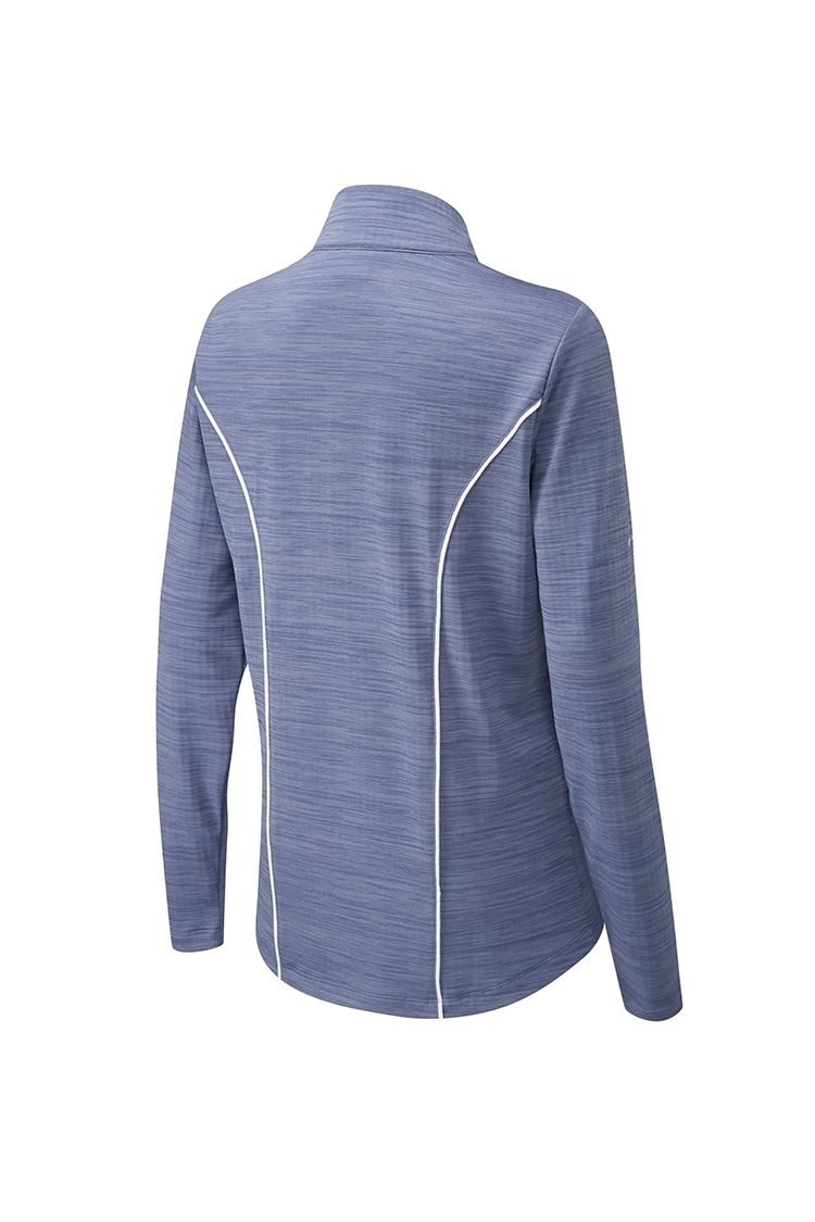 Picture of Ping Skye Half Zip Golf Top / Sweater - Bleached Denim Marl / White