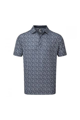 Picture of Footjoy zns Lisle Flower Print Polo Shirt - Navy