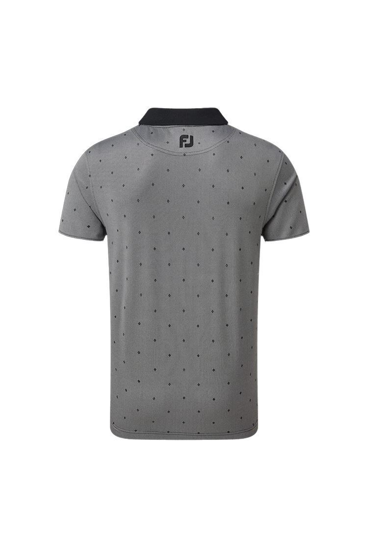 Picture of Footjoy Birdseye Argyle Print Polo Shirt - Black / White