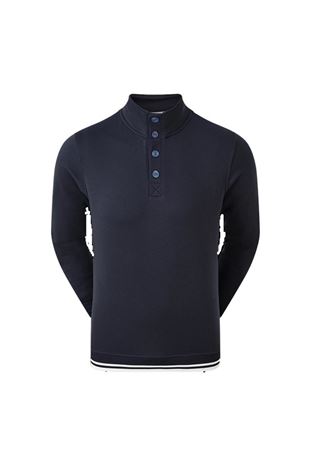 Show details for Footjoy Jersey Fleece Backed Button Collar Midlayer - Navy