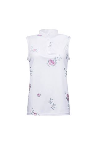 Show details for Cross Sportswear Women's Sally Sleeveless Polo Shirt - Flower White