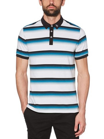 Picture of Original Penguin zns Pete Stripe Polo Shirt - Bright White