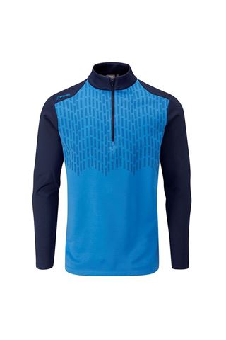 Picture of Ping zns  Men's Nordic Half Zip Fleece Top - Brilliant Blue / Oxford Blue