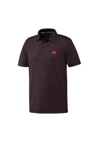 Picture of adidas Golf Men's Ultimate 365 Space Dye Stripe Polo Shirt - Black / Power Pink / Tech Emerald