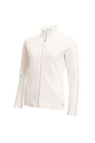 Picture of Green Lamb zns  Ladies Kami Cable Full Zip Top - White
