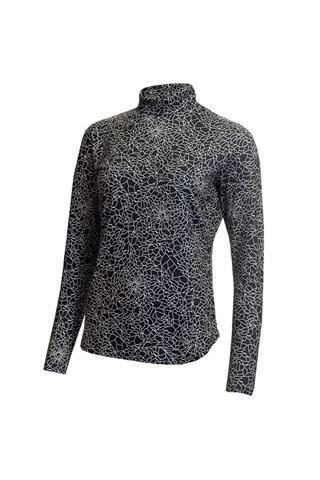 Picture of Green Lamb zns Ladies Rhoda Printed Roll Neck - Navy Crackle