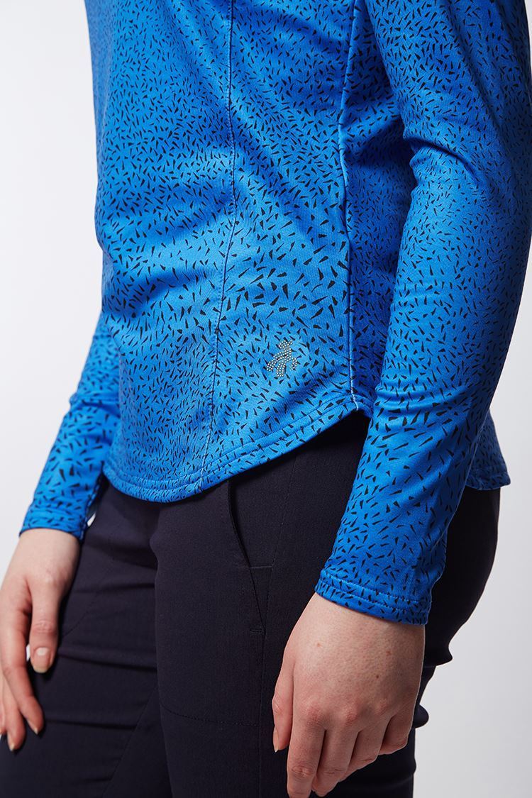 Picture of Green Lamb Ladies Rhoda Printed Roll Neck - Sky