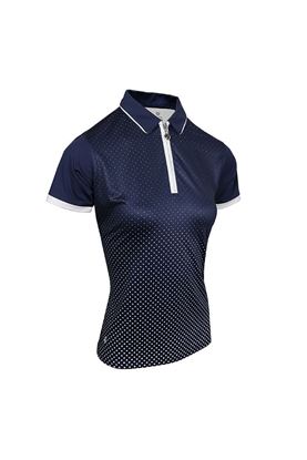 Show details for Island Green zns  Sublimated Sleeveless Zip Polo - Navy White