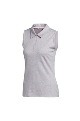 Show details for adidas Golf Women's Jacquard Sleeveless Polo Shirt - Glory Grey