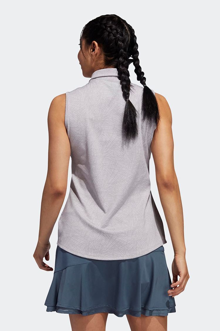 Picture of adidas Golf Women's Jacquard Sleeveless Polo Shirt - Glory Grey
