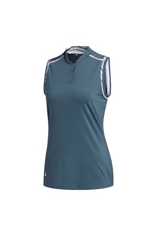 Picture of adidas Golf zns Women's Ultimate Print Sleeveless Polo Shirt - Legend Blue