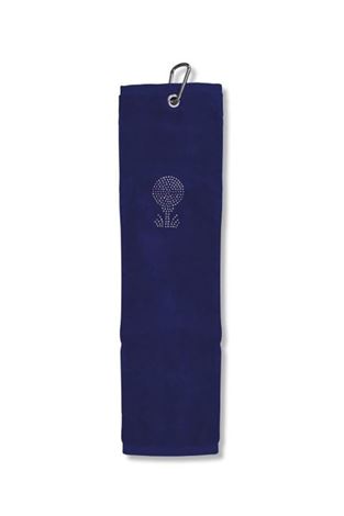 Show details for Surprizeshop Crystal Golf Ball Tri-fold Towel - Navy