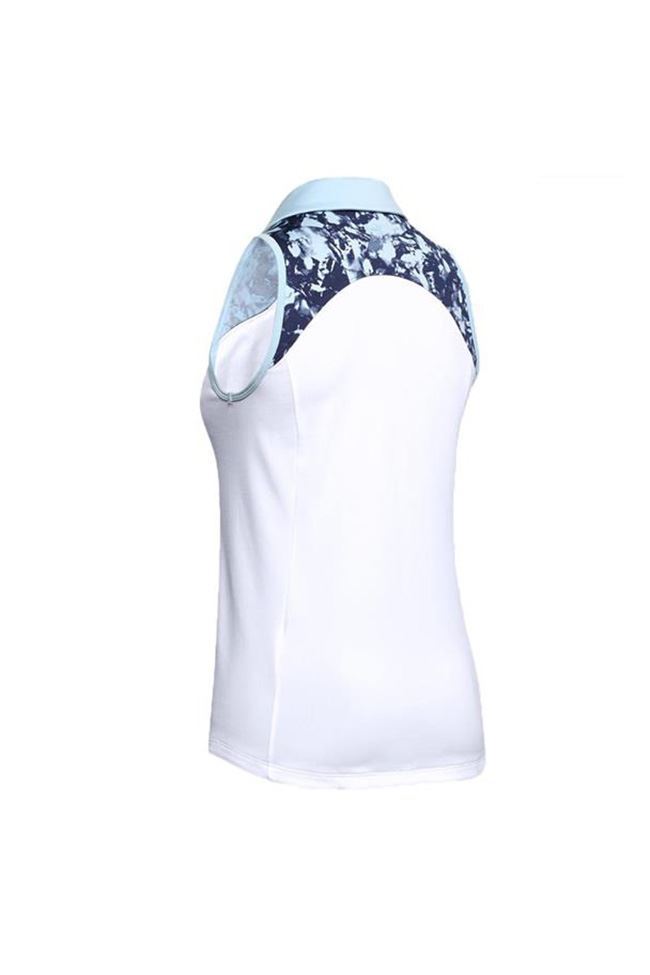 Picture of Under Armour UA Zinger Sleeveless Blocked Polo - White/Blue 101
