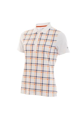 Show details for Calvin Klein Ladies Americana Polo Shirt - White / Pure Orange ***