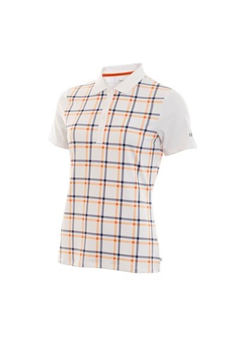 Picture of Calvin Klein Ladies Americana Polo Shirt - White / Pure Orange - UK8 only