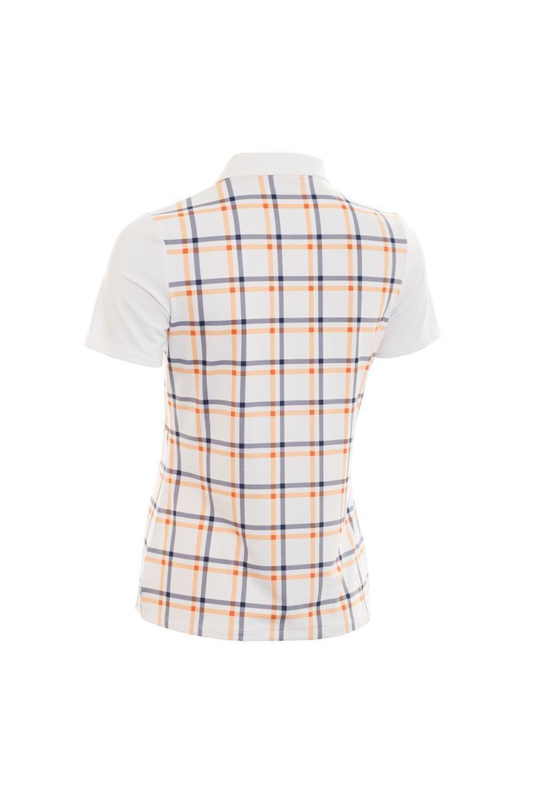 Picture of Calvin Klein Ladies Americana Polo Shirt - White / Pure Orange - UK8 only