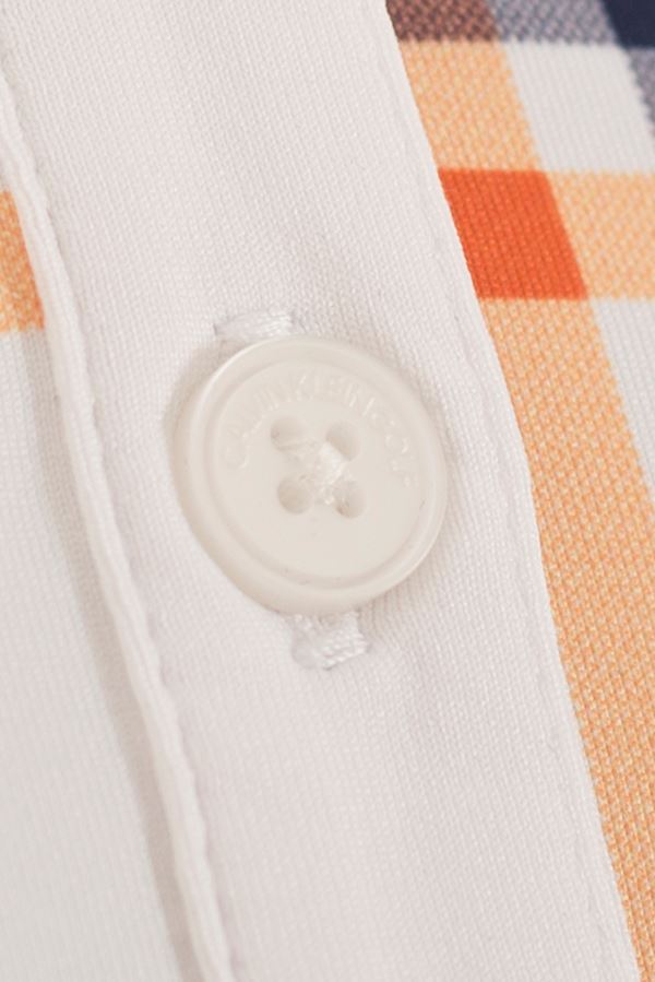 Picture of Calvin Klein Ladies Americana Polo Shirt - White / Pure Orange - UK8 only