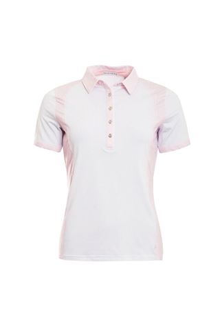 Picture of Green Lamb zns Ladies Phoebe Pebble Print Polo Shirt - White / Pink