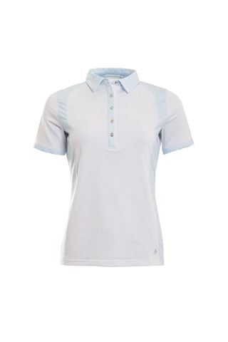 Picture of Green Lamb zns Ladies Phoebe Pebble Print Polo Shirt - White / Blue
