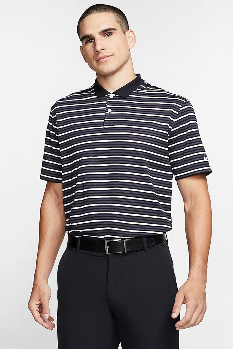 Nike Golf Men's Dri-Fit Victory Striped Polo Shirt - Black / Gridiron ...