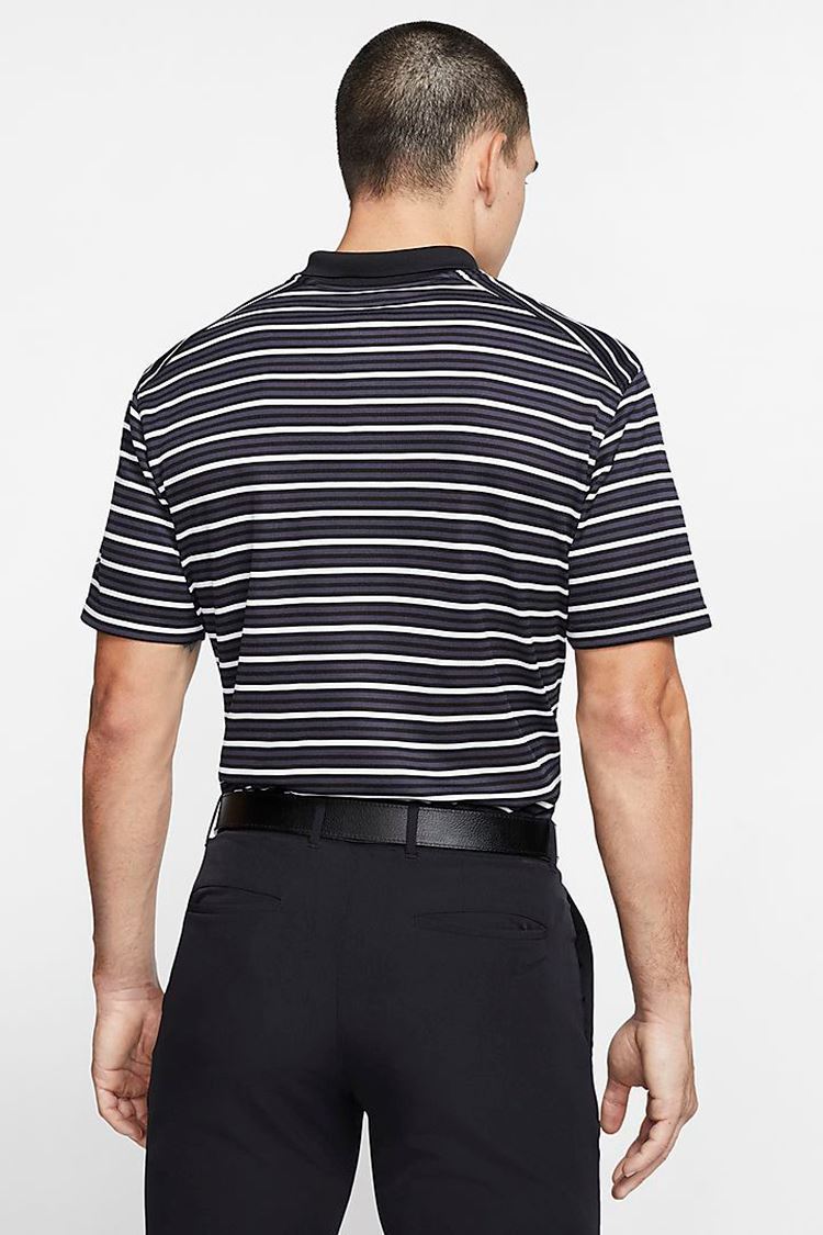 Picture of Nike Golf zns Men's Dri-Fit Victory Striped Polo Shirt - Black / Gridiron / White 010