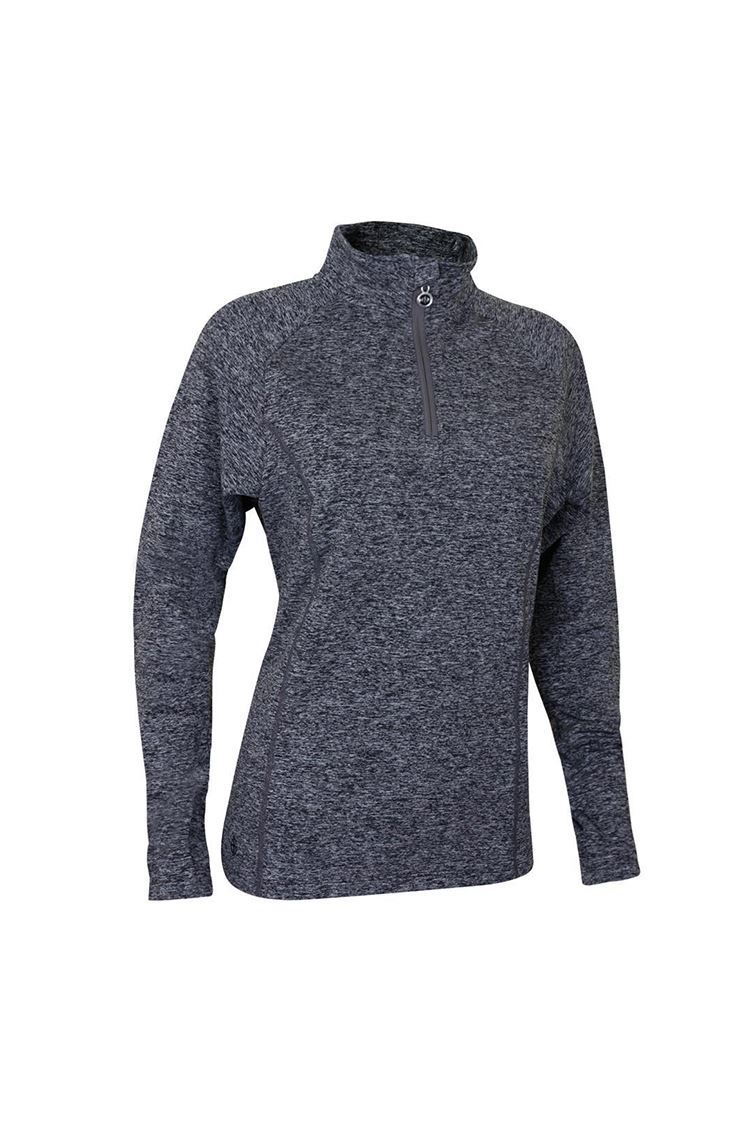 Picture of Island Green zns  Ladies Zip Neck Midlayer - Grey Marl