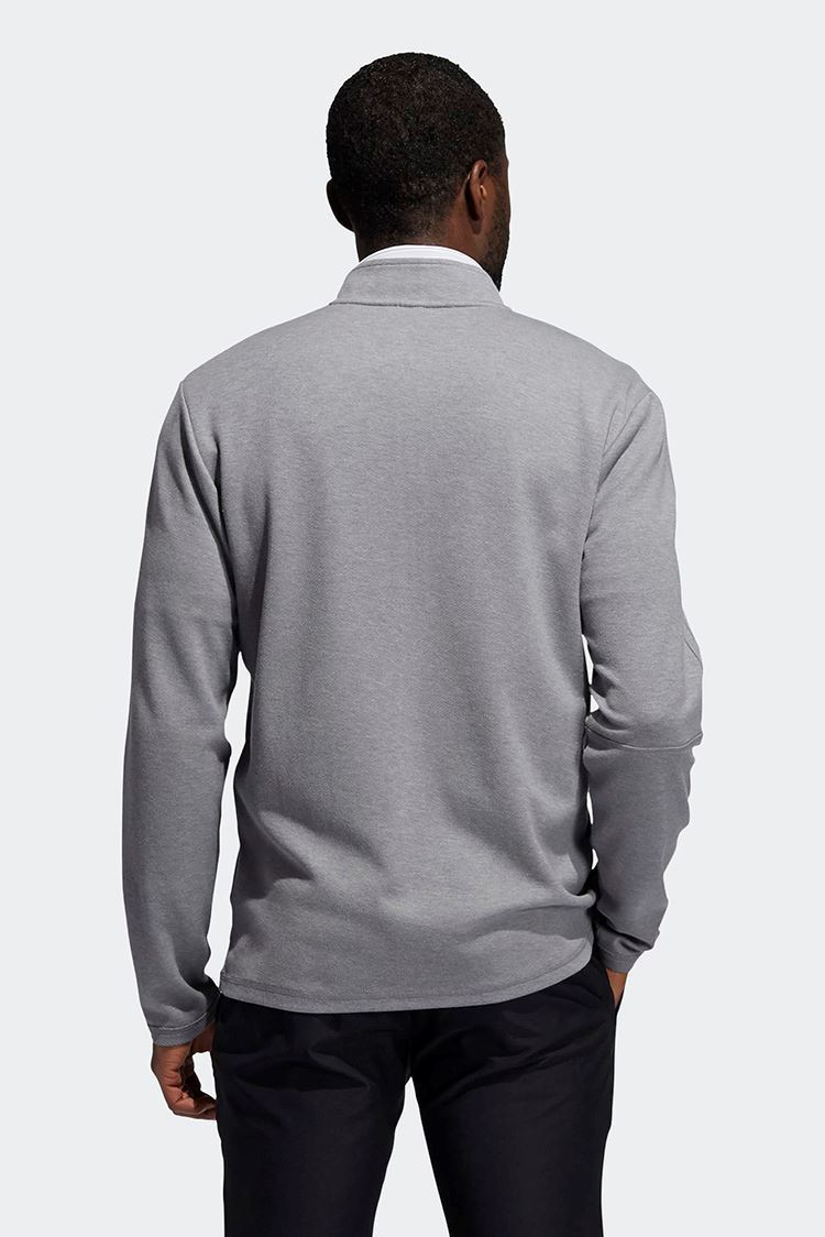 Picture of adidas Men's 3 Stripe 1/4 Zip Sweater - Grey Three Melange