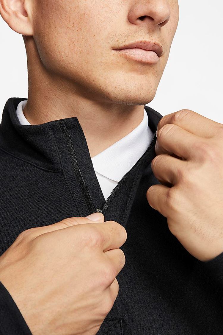 Picture of Nike Golf zns Men's Dri-Fit Victory 1/2 Zip Sweater - Black / Black / White