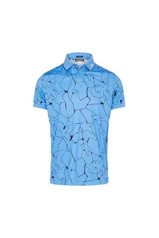 Picture of J.Lindeberg zns  Men's Tour Tech Regular Fit Print Polo Shirt - Ocean Blue