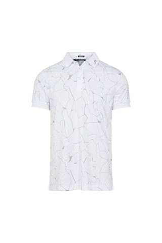 Picture of J.Lindeberg ZNS Men's Tour Tech Regular Fit Print Polo Shirt - Slit White