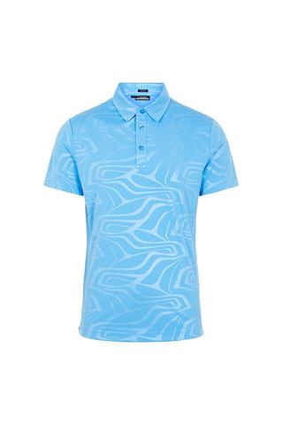 Picture of J.Lindeberg zns Men's Tony Slim Fit Golf Polo Shirt - Neo Deboss Ocean Blue