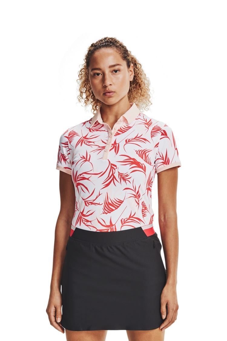 Picture of Under Armour zns Women's UA Zinger Short Sleeve Polo Shirt - White / Beta Tint