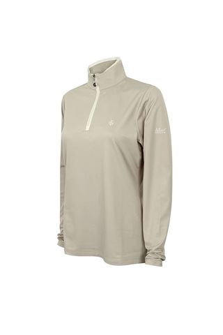 Picture of Island Green ZNS Ladies Contrast Zip Long Sleeve Polo - Silver Grey