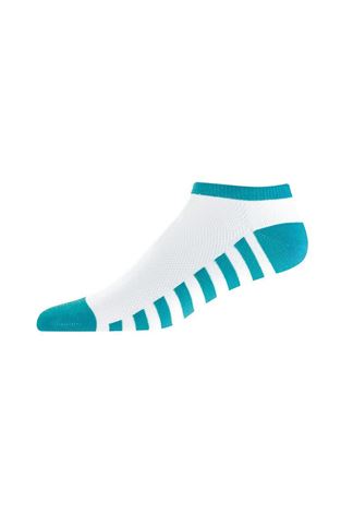 Show details for Footjoy Women's ProDry Fashion Stripe Socks - White / Aqua