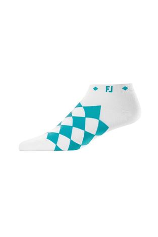 Show details for Footjoy Women's ProDry Fashion Argyle Socks - White / Aqua