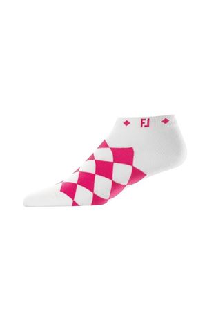 Show details for Footjoy Women's ProDry Fashion Argyle Socks - White / Pink