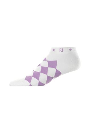 Show details for Footjoy Women's ProDry Fashion Argyle Socks - White / Lavender