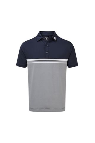Picture of Footjoy ZNS Men's Lisle Engineered End on End Stripe Polo Shirt - Navy / White