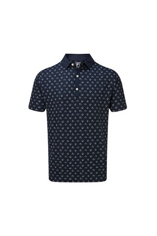 Picture of Footjoy zns Men's Smooth Pique Weather Print Polo Shirt - Navy
