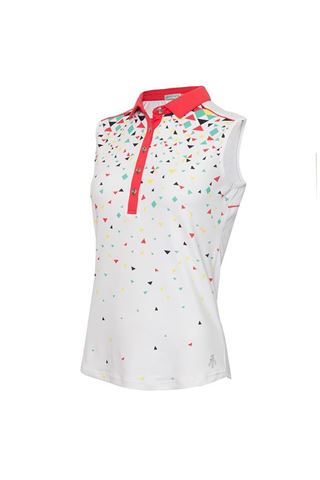 Picture of Green Lamb zns Ladies Enid Print Sleeveless Polo Shirt - Triangle