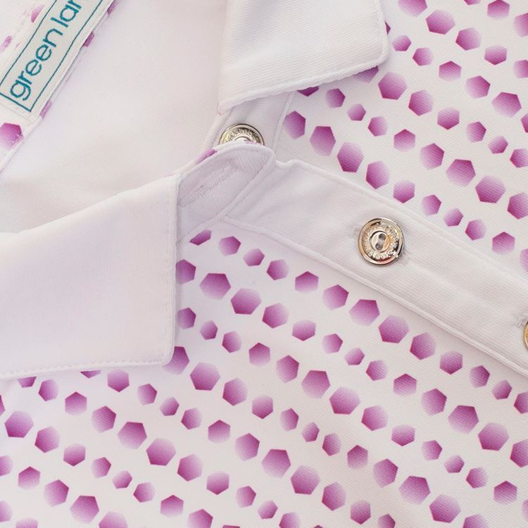 Picture of Green Lamb Ladies Erica Sleeveless Printed Panel Polo shirt - Hexagon