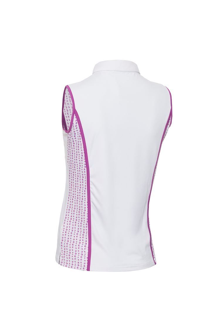 Picture of Green Lamb Ladies Erica Sleeveless Printed Panel Polo shirt - Hexagon