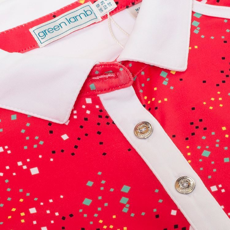 Picture of Green Lamb Ladies Elsa Sleeveless Printed Panel Polo Shirt - Diamonds